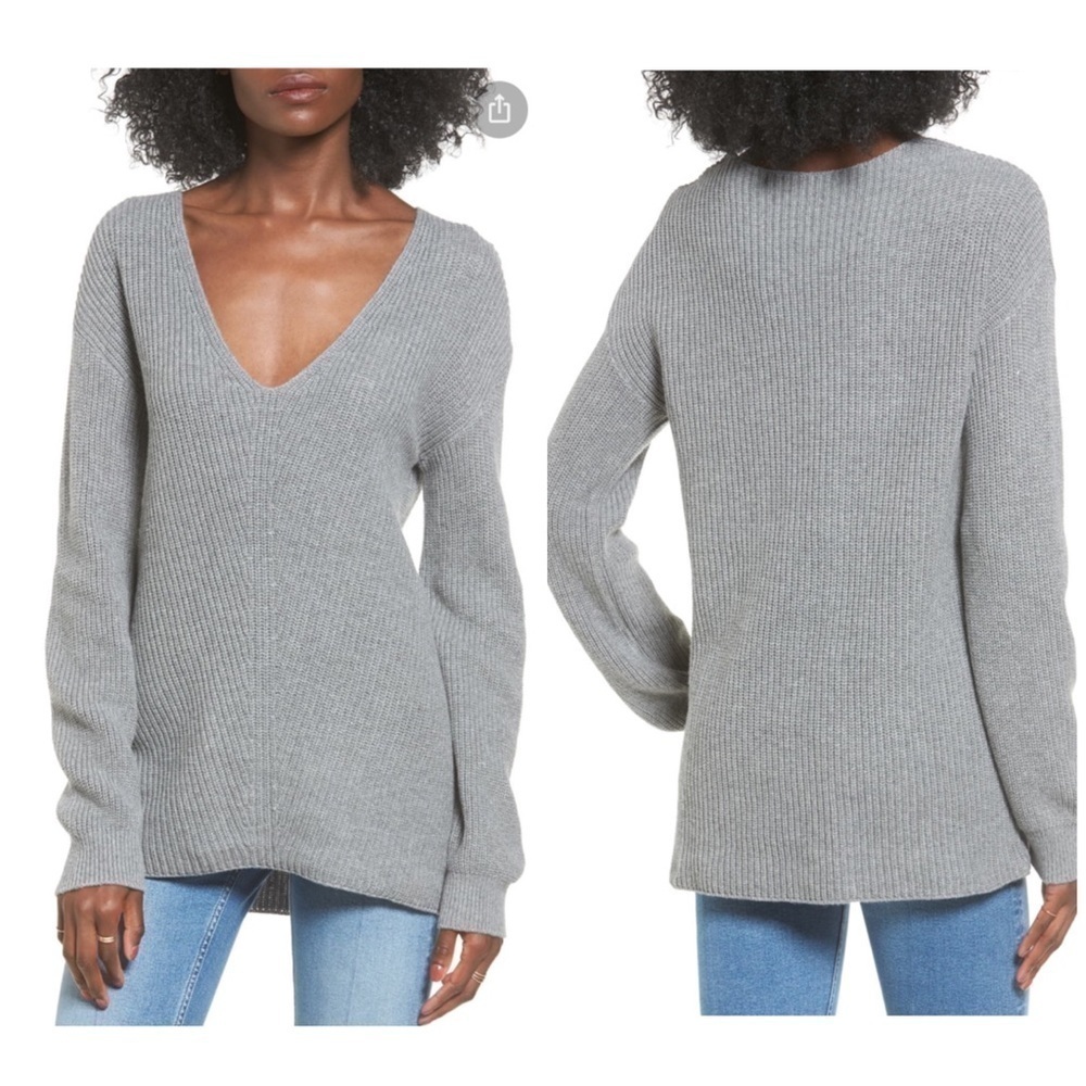 BP | V-Neck Sweater Long Grey Size Extra Small NWT